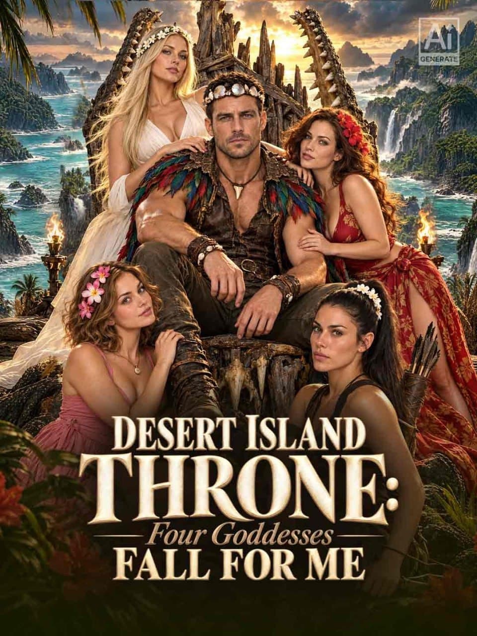 Desert Island Throne Four Goddesses Fall for Me